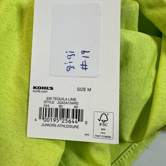 NWT SO Women's Lime Green Athletic Long Sleeve Top - Size Medium - Picture 5 of 6